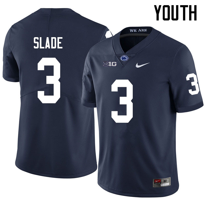 NCAA Nike Youth Penn State Nittany Lions Ricky Slade #3 College Football Authentic Navy Stitched Jersey LDE4598FW